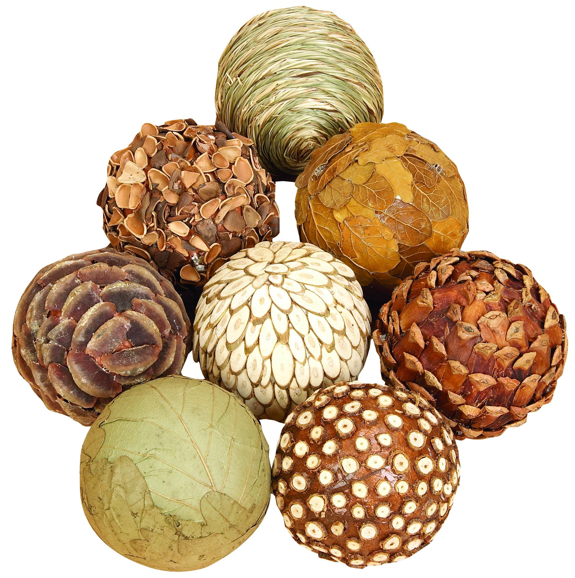 Decmode Eclectic 3 Inch Dried Decorative Sola Balls - Set of 8 - Walmart.com