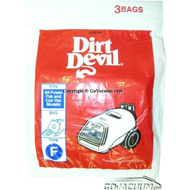 Genuine Royal Dirt Devil Style F Replacement Vacuum Bags 3 pack OEM