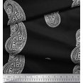thumbnail image 3 of Soimoi Tissu Crêpe Polyester Motif Cachemire au Mètre 52 Pouces de Large, 3 of 3