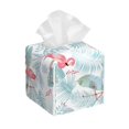 thumbnail image 1 of Fotbe Tropical Flamingo Porta Pañuelos Decorativo de Cuero, Caja Cuadrada Moderna para Pañuelos Faciales, Organizador y Dispensador 5x5x5'', 1 of 7