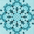 thumbnail image 1 of Ahgly Company Machine Washable Indoor Square Transitional Tron Blue Area Rugs, 4' Square, 1 of 7