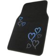 thumbnail image 2 of BDK Blue Love Hearts Pattern Car Floor Mats, 4 Pieces, 2 of 9