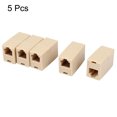 thumbnail image 2 of Plastic RJ11 8P4C Female/Female Telephone Cable Inline Connector Beige 5 Pcs, 2 of 2