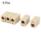 thumbnail image 2 of Plastic RJ11 8P4C Female/Female Telephone Cable Inline Connector Beige 5 Pcs, 2 of 2