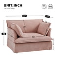 thumbnail image 2 of Leumius 47.2" Oversized Accent Chair with Dual-Port Charging,Modern Chenille Single Sofa with Throw Pillowsand Deep Wide Seat,Upholstered Armchair for Living Room&Apartment,Pink, 2 of 11