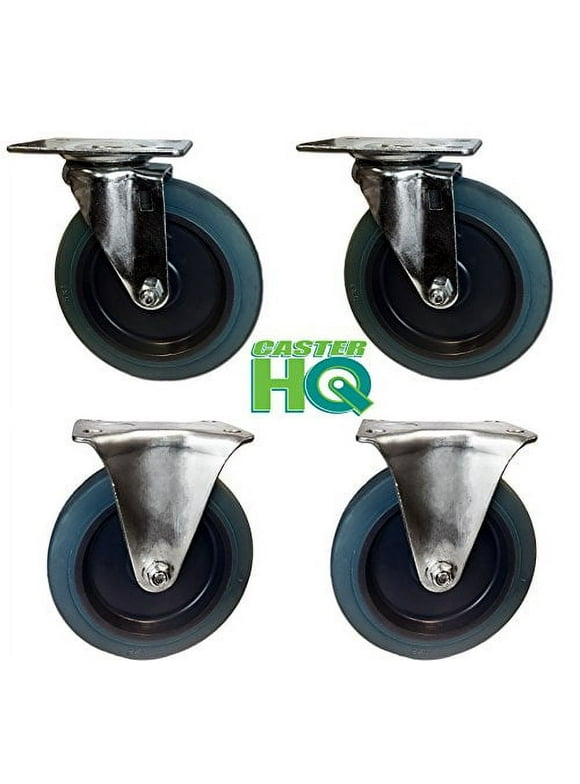 Rubbermaid Cart Casters - 5" Non-marking Wheel for 4400, 4401, 4500, 4505, 4525 Series Carts - Set of 4 - CasterHQ Brand