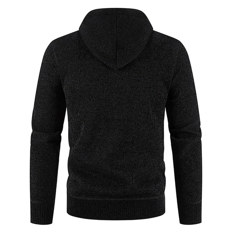 RYRJJ Mens Zip Up Hoodie Heavyweight Fleece Sherpa Lined Big Tall Regular Fit Full Zip Hooded Sweatshirt with Zipper Pocket Black L Walmart