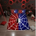 thumbnail image 2 of Erosebridal Gothic Spider Sheet Set Twin , Spider Web Print Bedding Sets Twin Size, Halloween Room Decor, Red Blue 3 Pieces, 2 of 7