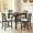 Black+Oak, variant on Gewnee 5-Piece Counter Height Dining Set – 34.5" Square Wooden Table + 4 Upholstered Chairs,Space-Saving Design for Small Kitchen and Dining Room,Gray