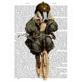 thumbnail image 3 of Fab Funky 12x14 Black Modern Framed Museum Art Print Titled - Badger on Vintage Bicycle, 3 of 5
