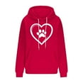 thumbnail image 4 of Fanxing Womens Plus Sweatshirts & Hoodies Cute Heart Graphic Oversized Hooded Sweatshirts Fall Winter Fashion Teen Girl Pullover Red S, 4 of 5