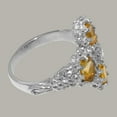 thumbnail image 4 of LBG British Made 925 Sterling Silver Natural Diamond & Citrine Womens Statement Ring - 33 size options - Size 10.75, 4 of 6
