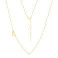 thumbnail image 7 of Believe by Brilliance A Triple Chain Initial Necklace Set in 14KT Gold Flash Plated Brass, 7 of 7