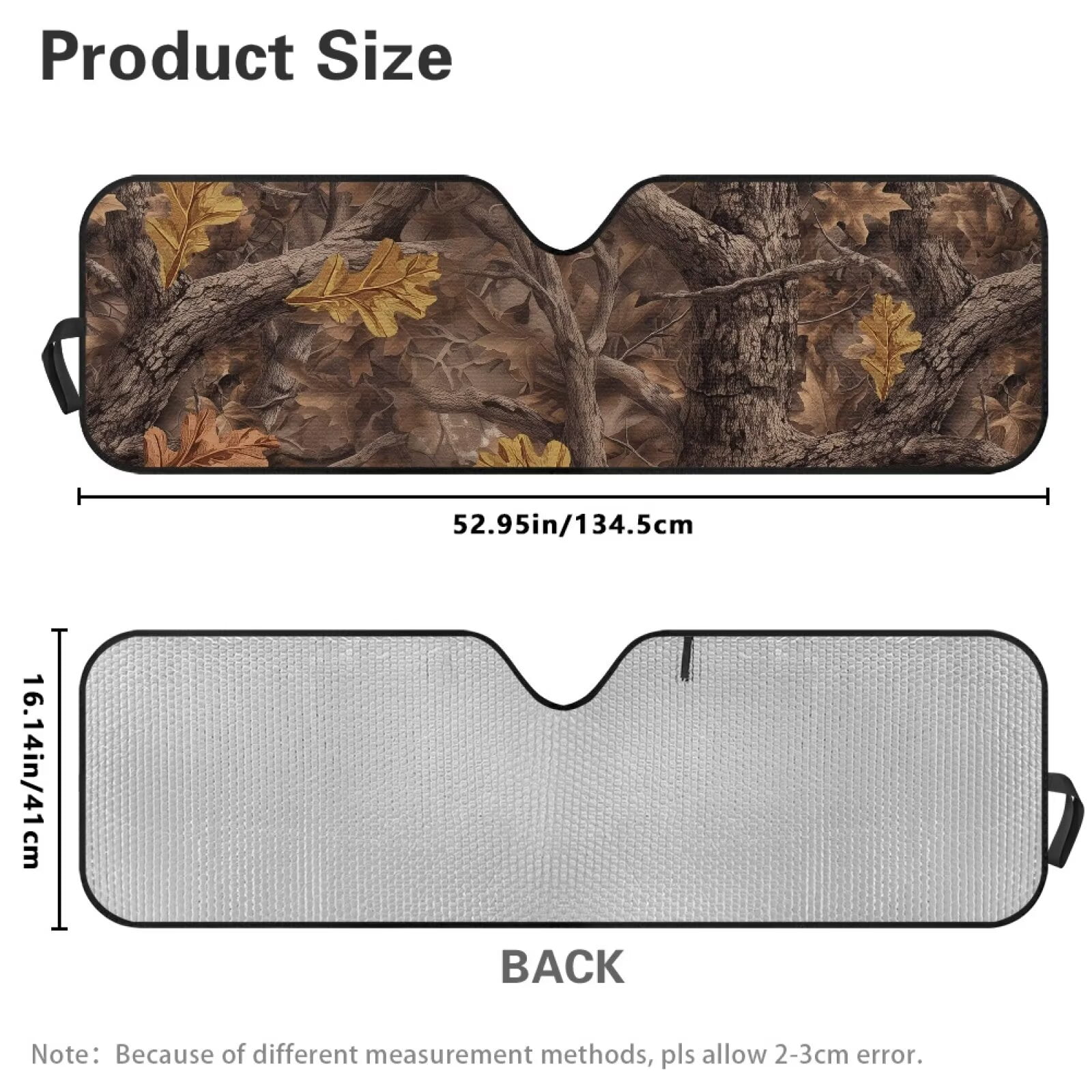 Uorisanigo Windshield Sun Shade Compatible with 2018-2024 2025 Jeep Wrangler JL / 2020-2024 Jeep Gladiator JT Windshield Camo Hunting Forest Shade Heat Shield Bolck UV Rays & Protect Car Interior