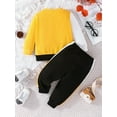 thumbnail image 3 of Wassery Toddler Boys 2PCS Fall Outfits Long Sleeve Crew Neck Contrast Color Sweatshirt Top Elastic Waist Sweatpants 6M 9M 12M 2T 3T 4T Infant Baby Boys Clothes, 3 of 9