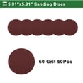thumbnail image 5 of Unique Bargains 50 Pcs Round Sandpaper 60 Grit Hook and Loop Sanding Sheets Universal for Automotive Refinishing Woodworking 150x150mm Aluminum Oxide Red, 5 of 7
