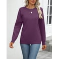 thumbnail image 5 of Zeagoo Womens Fall Sweaters Long Sleeve Tops Classic Crew Neck Pullover Sweaters Loose Dressy Blue Basic Tops, 5 of 6