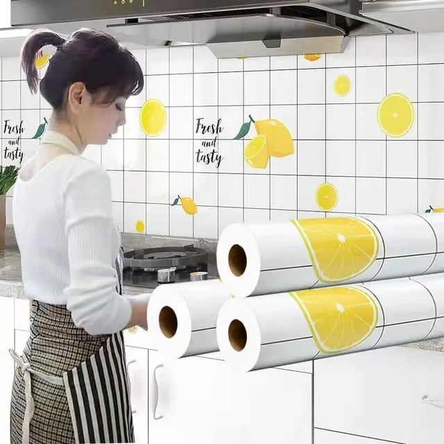 Kitchen Stove Oil-proof Sticker Waterproof High Temperature Resistant Wallpapers Kitchen Decoration Self Adhesive Contact Paper
