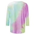 thumbnail image 4 of Jinhomg 3/4 Length Sleeve Tunic Tops for Women 2026 Trendy Tie Dye Print Crew Neck Tees Loose Comfy Going Out Wear Casual Pullovers Purple S, 4 of 6