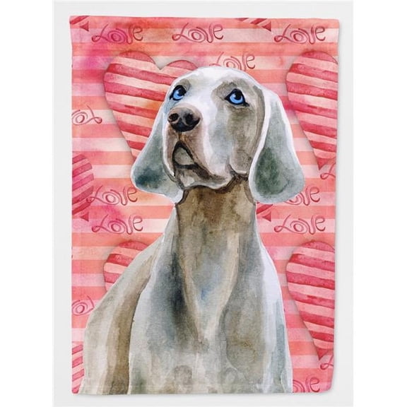 Carolines Treasures BB9761CHF Weimaraner Love Flag Canvas - House Size