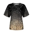 thumbnail image 4 of TSADFHJI Long Chandail en Molleton pour Femmes Mode Décontractée Dégradé à Paillettes Imprimé Col Rond T-Shirt Ample Haut m Jaune, 4 of 5