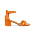 thumbnail image 3 of BLISSFUL STEP Women's Shoes Open Toe Block Heel Ankle Strap Sandals Orange 9.5, 3 of 7