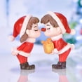 thumbnail image 3 of 2 Pcs /Ensemble Mini Poupées de Couple de Noël Adorables Figurines en Résine Décoration, 3 of 6