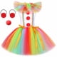 thumbnail image 3 of Disfraz de Pennywise de payaso espeluznante de Halloween para niños, ropa elegante para fiesta de carnaval, vestido con tutú de Joker de circo y arcoíris para niñas pequeñas, 3 of 5