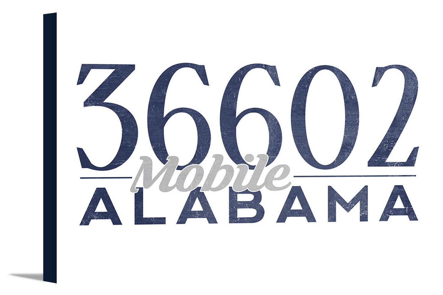 Mobile, Alabama 36602 Zip Code (Blue) Lantern Press Artwork (18x12