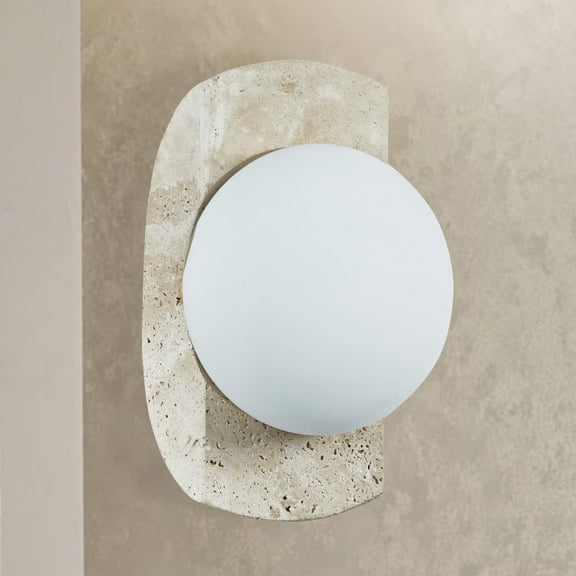 Travertine Opaline Wall Sconce Neptune Travertine Wall Sconce Light , Exterior Wall Lights , Outdoor Wall Lamp