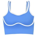 thumbnail image 6 of Cropped Tank Tops for Women High Impact Push Up Racerback Sleeveless Contrast Binding Workout Yoga Gym Tanks, 6 of 7