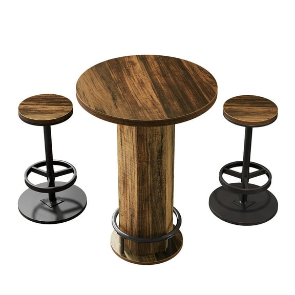 GVN Bistro Sets with 2 Barstools, Pub Cocktail Table Bar Table with Chairs