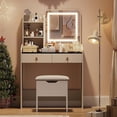 thumbnail image 4 of Vanity Desk with LED Light Mirror & Charging Station, 2 Drawers & Stool, 4 of 7