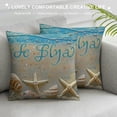 thumbnail image 3 of Qinduosi of Throw Pillow Covers Beach Starfish Words Holiday Nautical Taupe Decorative Pillow Cases Home Decor Square Pillowcases White, 3 of 5