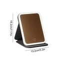 thumbnail image 3 of Todaioua Travel Makeup Mirror, Portable LED Lighted Makeup Mirror, Rotation Touch Screen Vanity Mirror, 60 LEDs, 3-Color Dimmable Lighting, Rechargeable Tabletop Folding Cosmetic Mirror, 3 of 7