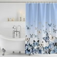thumbnail image 2 of Blue Butterflies Shower Curtain Set - Extra Long 72" x 96" Washable Bathtub Curtain with 12 Hooks, Elegant Pastoral Watercolor Waterproof Fabric Stall Shower Curtains for Bathroom/Bathtub Décor, 2 of 6