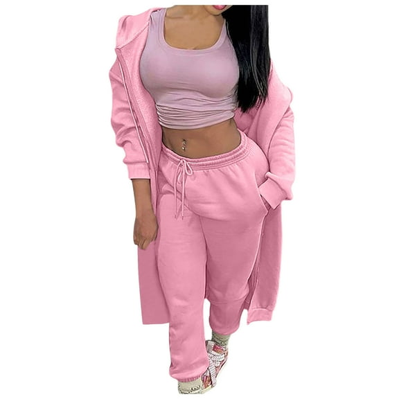 BLVB Track Suits for Women 2 Piece Sweatsuits Casual Long Sleeve Hoodie Jackets Jogger Pants Sets Fashion Outfits