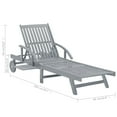 thumbnail image 2 of vidaXL Sunlounger Grey Acacia wood, Polyester Single, 2 of 5