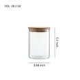 thumbnail image 2 of Airtight Glass Canister Set of 3 Clear Glass Storage Jars with Bamboo Lids, 2 of 3