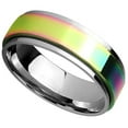 thumbnail image 2 of Classic Rainbow Spinner Ring 6mm Womens Stainless Steel Fidget Band, 2 of 3