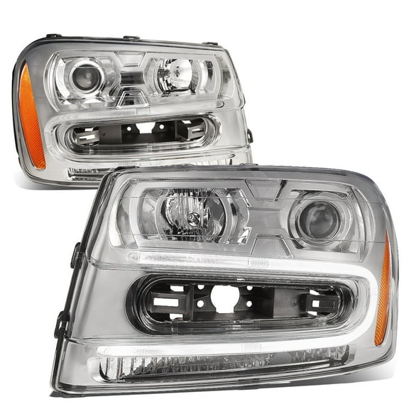 DNA Motoring Pair LED Chrome Amber Headlight Set For 2002-2009 Chery Trailblazer 02-06 EXT