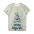 thumbnail image 4 of Women's Christmas Sweatshirts Christmas Meteor Graphic Tee Shirts Relaxed Fit Tops Short Sleeve Pullover Sweater Blouse Trendy 2025 Summer Blouses, 4 of 4