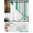 thumbnail image 3 of No Hook Cloth Fabric Shower Curtain with Snap in Liner, Teal Brown Stripe Waterproof Shower Curtains Set with See Through Top Window, Gradient Geometric Vertical Striped Bath Curtains Shower 48"x72", 3 of 6