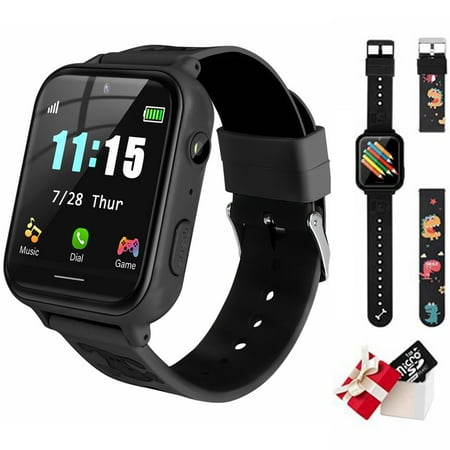 SHANNA Kids Smart Watch 39 mm Black Aluminum Alloy with Black Band