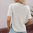 thumbnail image 6 of Zwiiyzr Women's T-Shirt Loose Solid Color V-Neck Short Sleeved Blouse White (L), 6 of 6