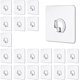 thumbnail image 1 of Paquete de 20 ganchos mágicos adhesivos transparentes sin clavos extraíbles para puerta de pared de baño de cocina máx. 3 kilos brillar Electrónica, 1 of 5