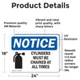 thumbnail image 2 of (2 Pack) Cylinders Must Be Chained At All Times OSHA Notice Sign, 2 of 7
