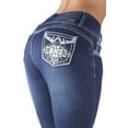 thumbnail image 2 of Fashion2Love Womens Juniors Colombian Design Butt Lift Mid Waist Boot Leg Jeans, 2 of 10