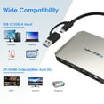 thumbnail image 2 of WAVLINK DisplayLink Dual Monitor 4K@60Hz Hub, USB 3.0/USB C to DisplayPort and HDMI Adapter, 2 of 12