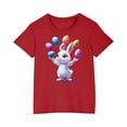 thumbnail image 4 of Aloohaidyvio Holiday Ready Easter Shirt Toddler Kids Boys Girls Valentine's Day Print T-shirt Fashion Cute Round Neck Print Short Sleeve Top 130, 4 of 5